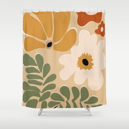 columbian old retro floral art print  Shower Curtain