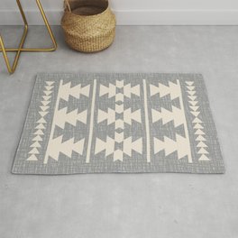 Southwestern Pattern 131 Gray and Beige Area & Throw Rug