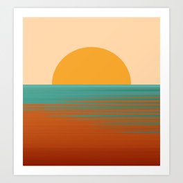 Abstraction_SUNRISE_SUNSET_HORIZON_OCEAN_SURF_LOVE_POP_1023S Art Print