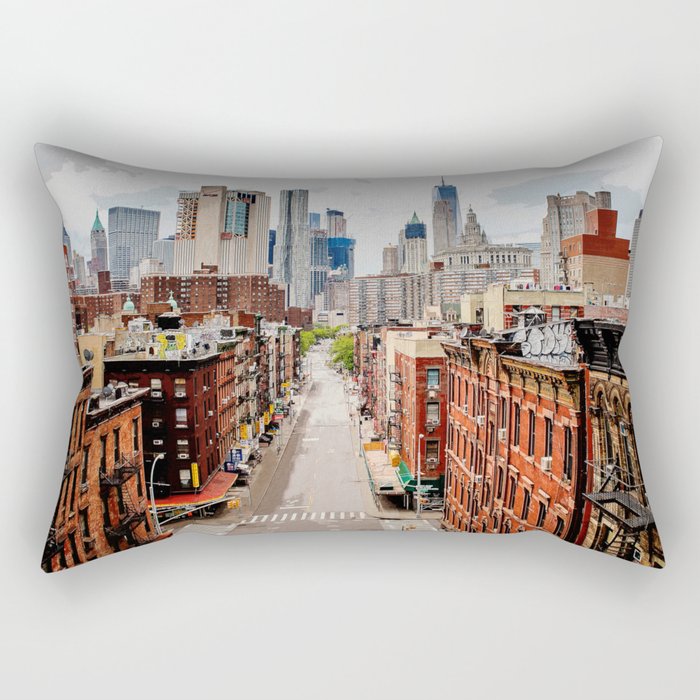 Manhattan Cityscape New York City Rectangular Pillow