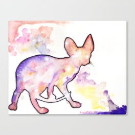 Pastel Space Sphynx Cat Canvas Print
