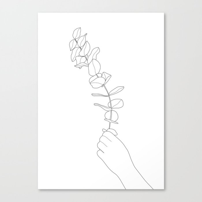 Minimal Hand Holding the Branch I Canvas Print