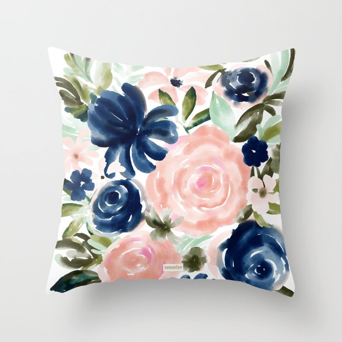 SMELLS LIKE MYSTERY Floral Throw Pillow