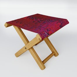 Red And Purple Abstract Painting Folding Stool