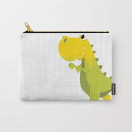 Happy Cartoon Green T-Rex Dinosaur Carry-All Pouch