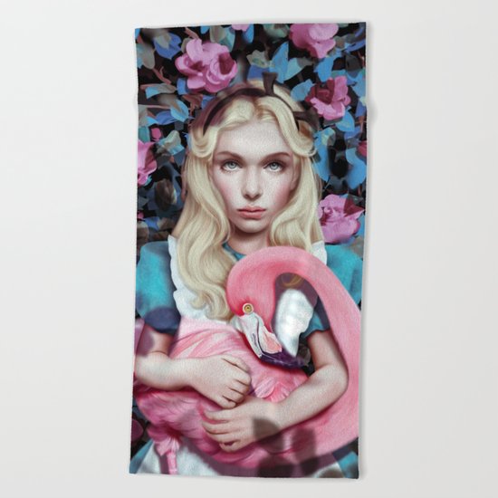 "Alice in Wonderland" by Giulio Rossi Beach Towel
