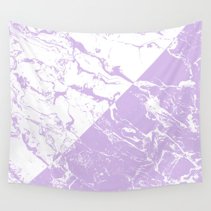 Modern Color Block Inverted White Purple Lavender Marble Pattern Modern Color Block Inverted White Purple Lavender Marble Pattern Wall Tapestry