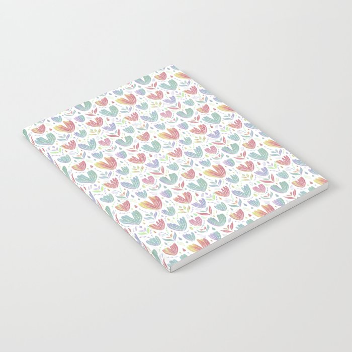 The floral Seamless Pattern in blue and pink spring colors. Notebook