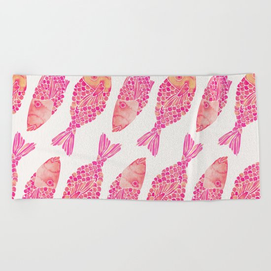Indonesian Fish Duo – Pink Palette Beach Towel
