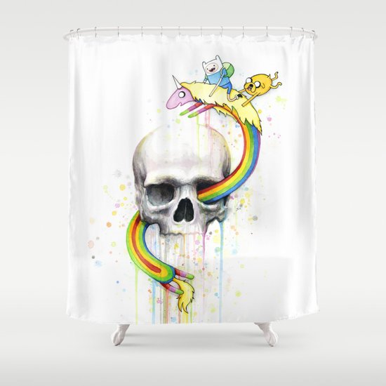 Adventure through Time and Face Shower Curtain