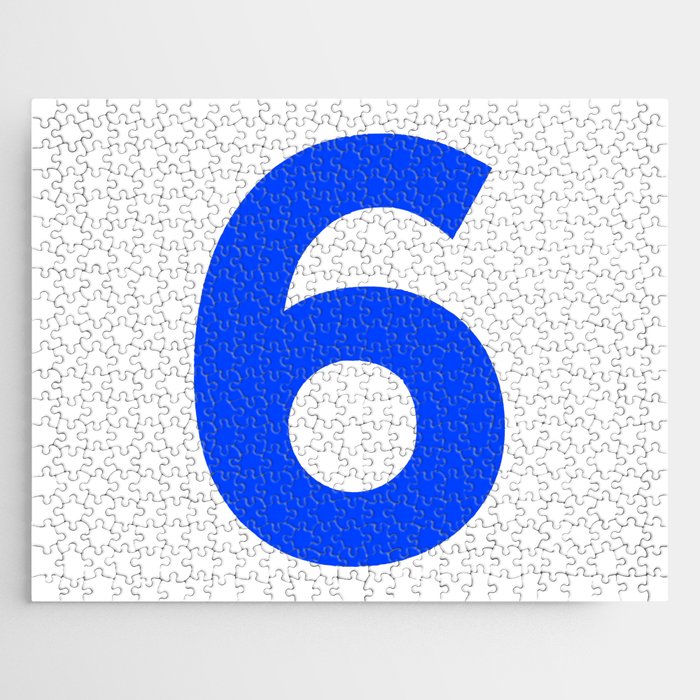 Number 6 (Blue & White) Jigsaw Puzzle