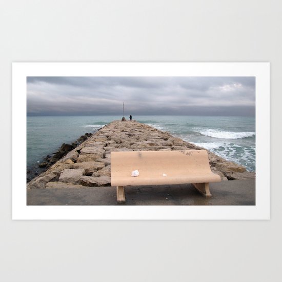 the storm moves away (Sitges) Art Print