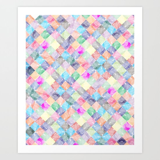 Colorful geometric patterns II Art Print