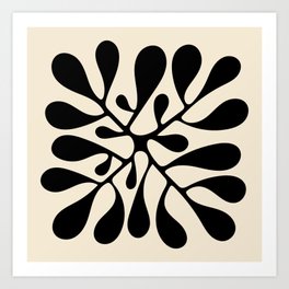 Matisse Inspired Abstract Cut Outs black Art Print