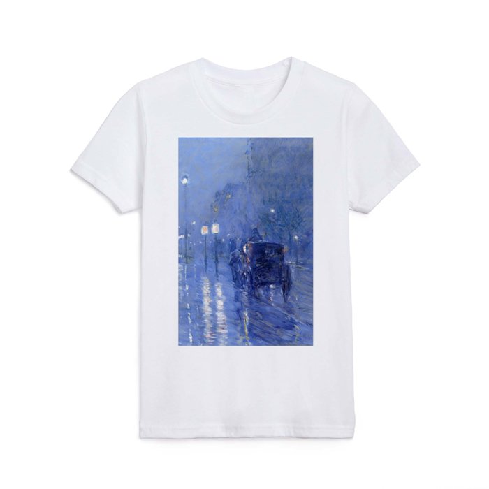 Rainy Midnight 1890 - Frederick Childe Hassam Kids T Shirt