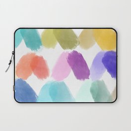 Watercolor brush texture pattern in white Laptop Sleeve