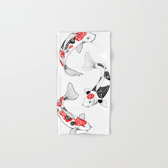 3 Koi fish Hand & Bath Towel