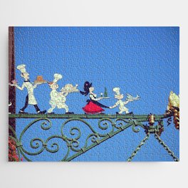 French family restaurant, Alsace, France | Cute iron sign Jigsaw Puzzle