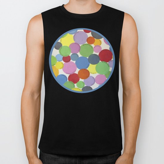 Word Bubbles Blue Biker Tank