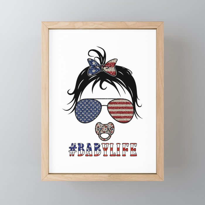 Baby Life Patriotic Independence Day Framed Mini Art Print