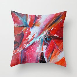 Red Valley Throw Pillow