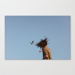 Kelly and the Airplane Canvas Print