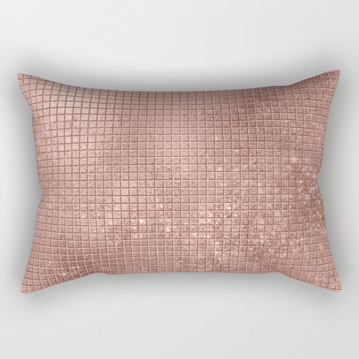 Beautiful Modern Rose Gold Square Pattern Rectangular Pillow
