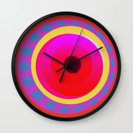 Abstract in Red Wall Clock