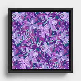 Purple Flower Dance Framed Canvas