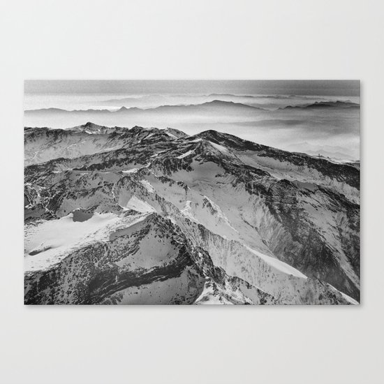 "Flying over wild mountains" Canvas Print