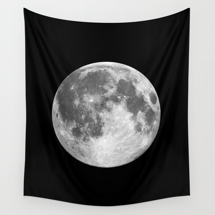 Full Moon print black-white photograph new lunar eclipse poster bedroom home wall decor Wall Tapestry