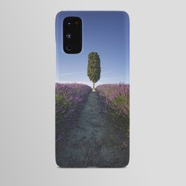 Cypress Tree and Lavender Flowers. Tuscany Android Case