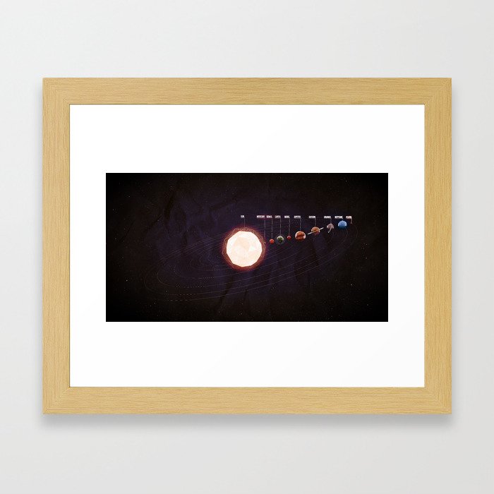 Low Poly Space Framed Art Print