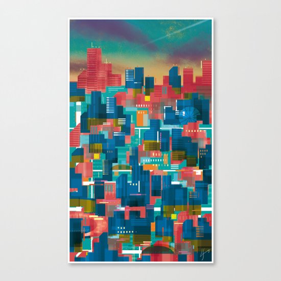 Three Yellow Dots Canvas Print