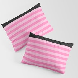 Black & Two-Toned Pink Stripes Pillow Sham
