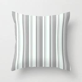 [ Thumbnail: Dark Gray & Mint Cream Colored Lines Pattern Throw Pillow ]