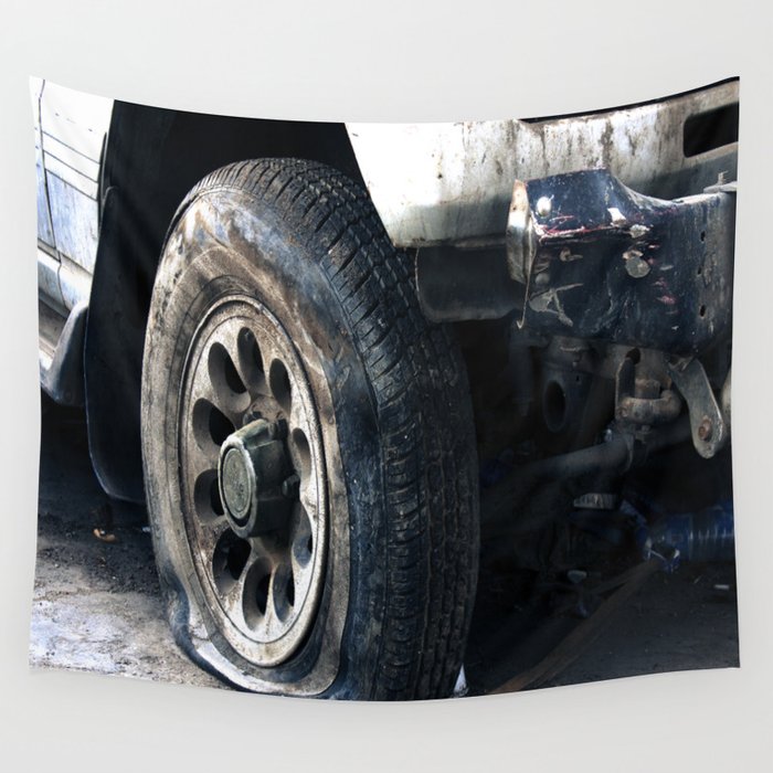 Flat Tire! Wall Tapestry