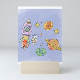 Space Bunny Mini Art Print