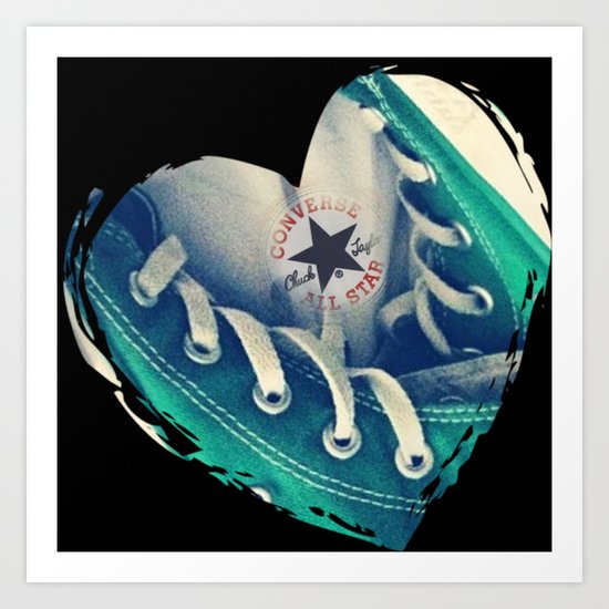 Converse Love in Black Art Print