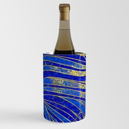 Lapis Lazuli and gold vaves pattern Wine Chiller