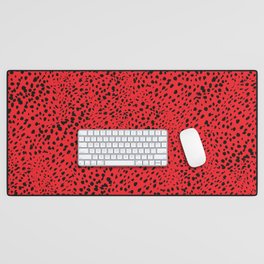 Red Cheetah skin spots. Animal print  pattern design. Digital Painting Illustration Background Desk Mat