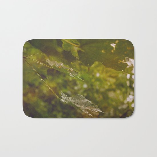 Rainy autumn leaves Bath Mat
