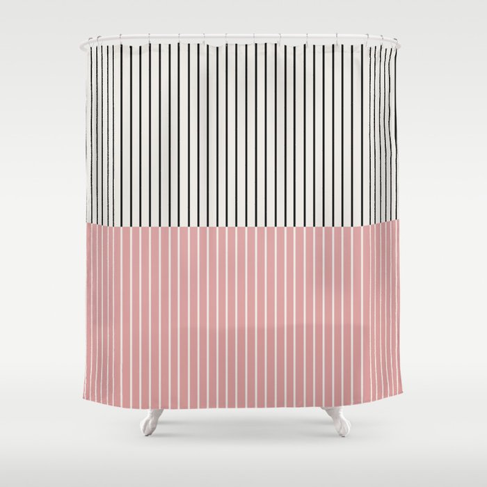 Color Block Lines XIV Shower Curtain