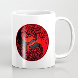 Red and Black Tree of Life Yin Yang Coffee Mug