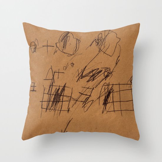 BLACK DRAWINGS I Throw Pillow