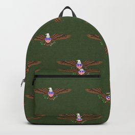 USA American Bald Eagle Symbol on Green Backpack | Usaeagle, Americaneagle, July4Th, Graphicdesign, Baldeagle, Patriotic, Eaglesymbol, Nationalsymbol, Patriotism, Birds 