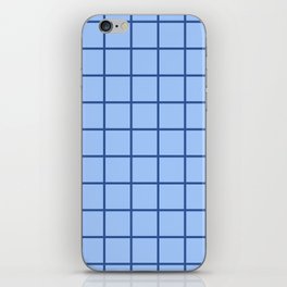 Combi Grid - navy on light blue iPhone Skin