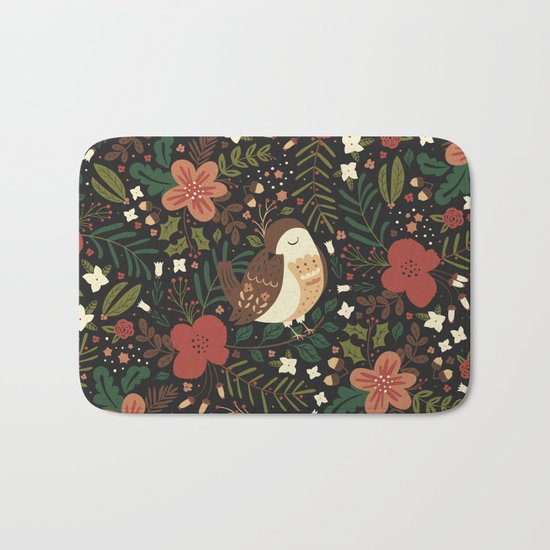 Christmas Robin Bath Mat