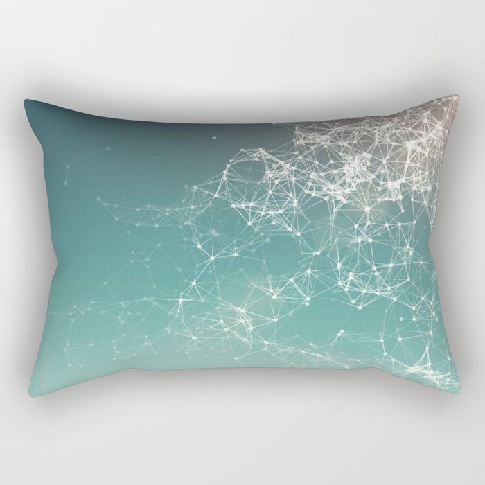 Fresh summer abstract background. Connecting dots, lens flare Rectangular Pillow