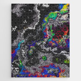Liquid Glitch Art - Multicolor- Abstract Pixel Grunge Textured Art Print Jigsaw Puzzle